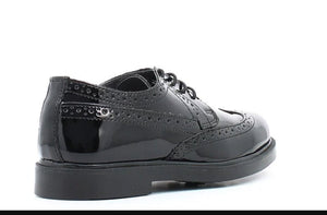 Francesina Stringata Bambina Melania Vernice Nera Elegante Melania colore Nero - SculcoScarpe