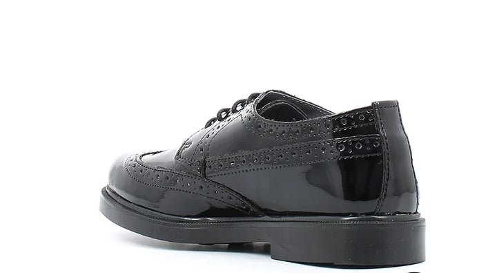 Francesina Stringata Bambina Melania Vernice Nera Elegante Melania colore Nero - SculcoScarpe
