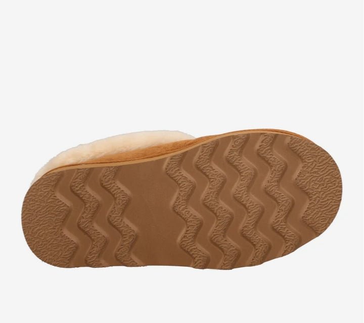 Gold&Gold Ciabatte Donna Invernali con Pelliccia e Suola Platform Comfort Gold&Gold colore Cuoio - SculcoScarpe