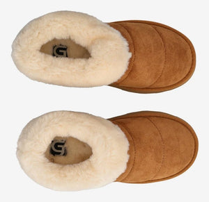 Gold&Gold Ciabatte Donna Invernali con Pelliccia e Suola Platform Comfort Gold&Gold colore Cuoio - SculcoScarpe