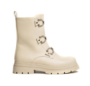 GOLD&GOLD Stivaletto con fibbie gioiello Donna Beige B24GW356BEP GOLD&GOLD colore Beige - SculcoScarpe