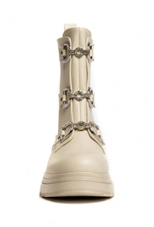 GOLD&GOLD Stivaletto con fibbie gioiello Donna Beige B24GW356BEP GOLD&GOLD colore Beige - SculcoScarpe