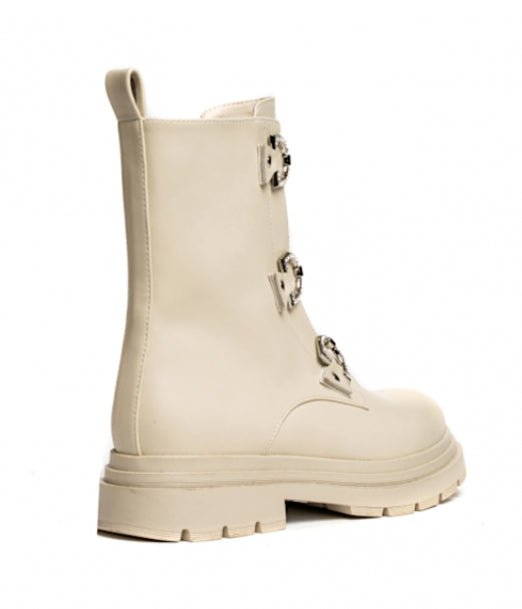 GOLD&GOLD Stivaletto con fibbie gioiello Donna Beige B24GW356BEP GOLD&GOLD colore Beige - SculcoScarpe