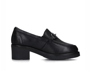 Mocassino Donna Cinzia Soft Nero in Pelle con Tacco Medio e Dettaglio Metallico Cinzia soft colore Nero - SculcoScarpe