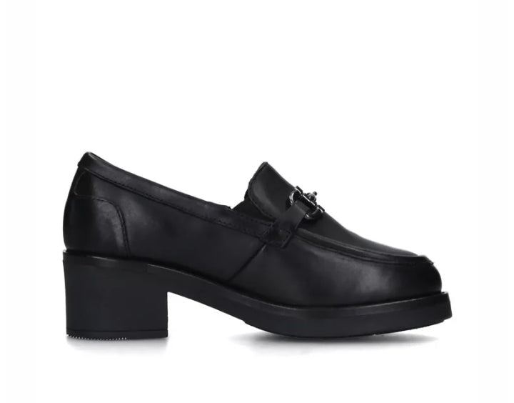 Mocassino Donna Cinzia Soft Nero in Pelle con Tacco Medio e Dettaglio Metallico Cinzia soft colore Nero - SculcoScarpe