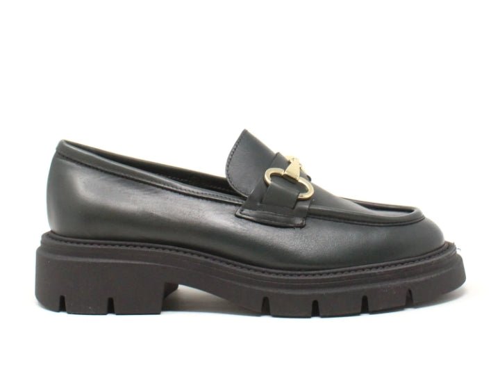 Mocassino Donna Cinzia Soft Verde Scuro in Pelle con Plantare in Pelle e Suola Carrarmato Mocassino colore Militare - SculcoScarpe