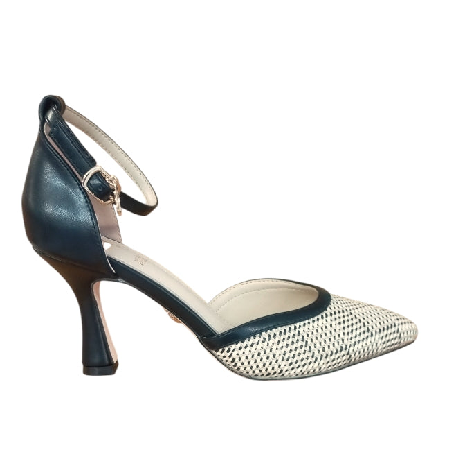 Décolleté Donna Gold&Gold GD216 Nero Intrecciato – Scarpe Eleganti con Tacco Alto e Cinturino