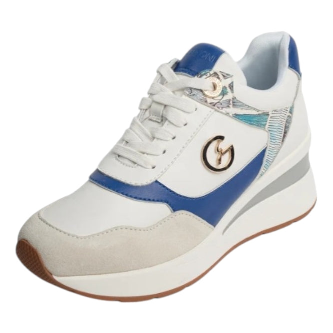 GATTINONI Sneakers Donna Edison Planetarium White Acquamarina – Platform Sport Chic