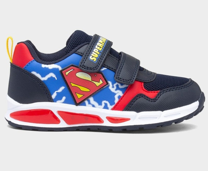 Superman Sneakers Bambino con Luci LED e Strappi – Multicolore