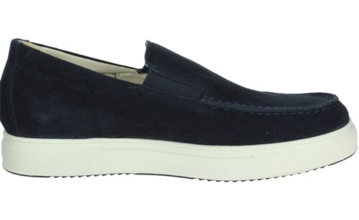 mocassini slip-on IMAC in camoscio BLU da uomo