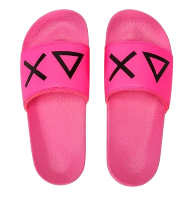 Ciabatte Donna SUN68 Fuxia con Logo Nero – Slider Estive Mare Piscina
