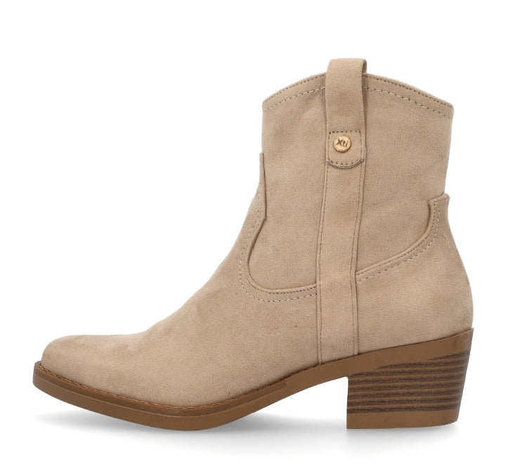 XTY Stivaletto Donna Beige con Tacco e Plantare in Memory Foam