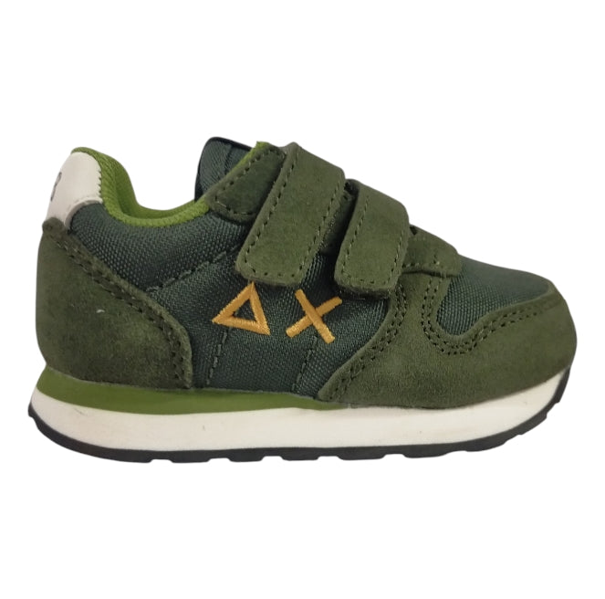 Sneakers Primi Passi Bambino SUN68 Boy’s Tom Solid Nylon First Step Verde Militare – Comode e Resistenti