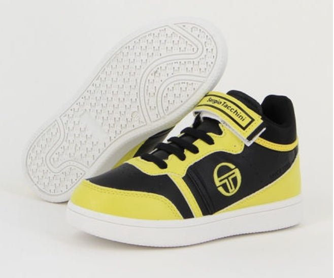 Sneakers Alte Bambino Sergio Tacchini Nero e Giallo con Strappo
