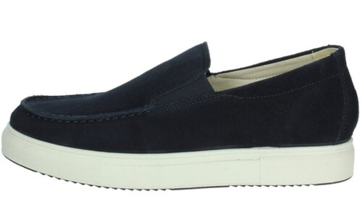 mocassini slip-on IMAC in camoscio BLU da uomo