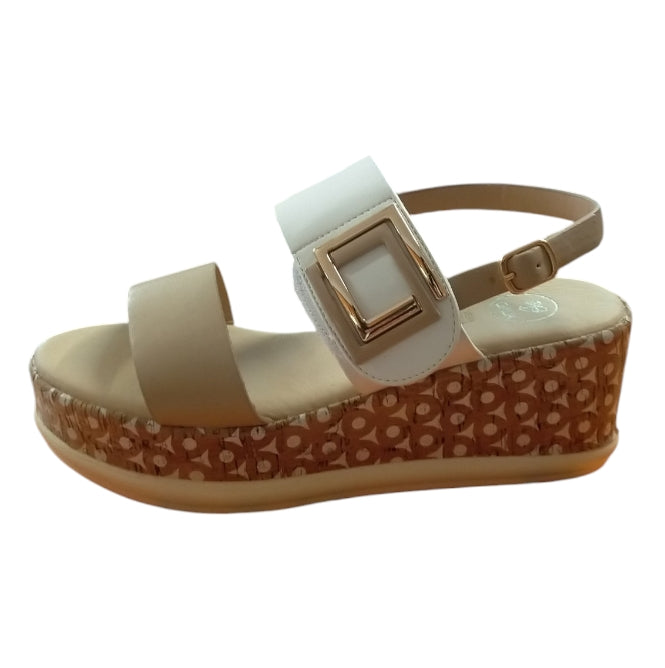 Sandalo Donna GALIA Beige con Zeppa – Elegante, Comodo e Stile Moderno Estate