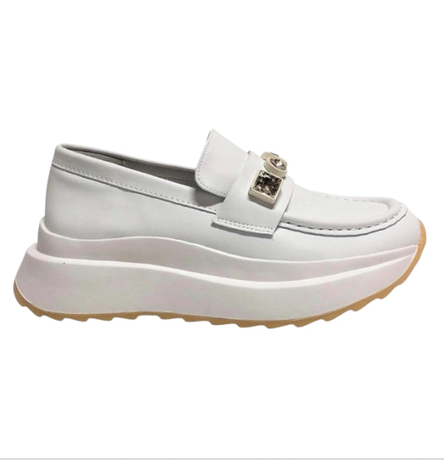 Mocassino Donna Apepazza LEA Camelia White – Scarpe Bianche Eleganti, Comode e Casual Chic