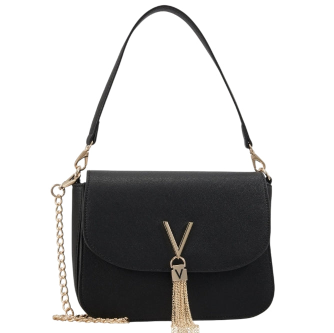 Borsa a Mano Donna Valentino Bags DIVINA Nero/Gold – Handbag Elegante con Tracolla