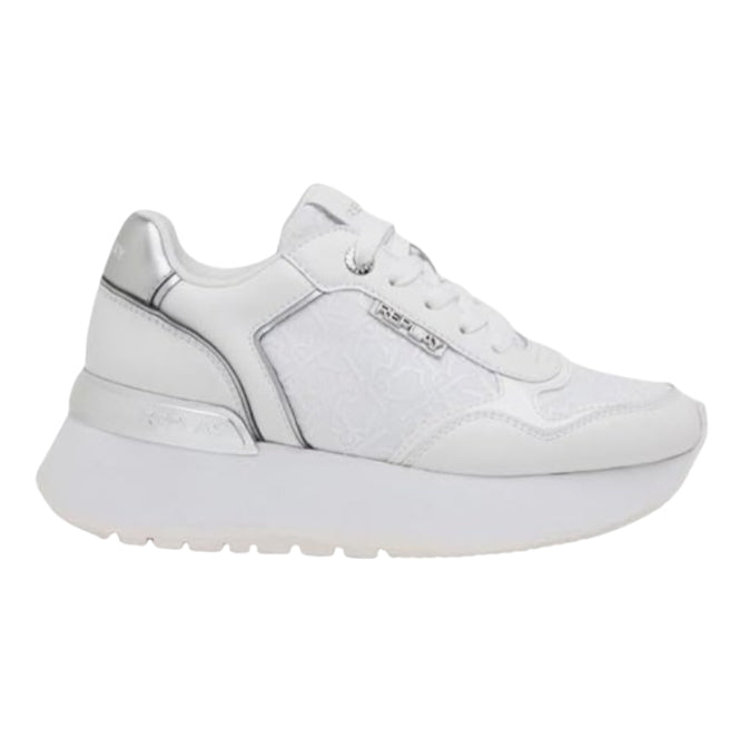 Sneakers Donna Replay Mennet Allover 2 0081 White/Silver – Scarpe Bianche con Dettagli Argento Fashion