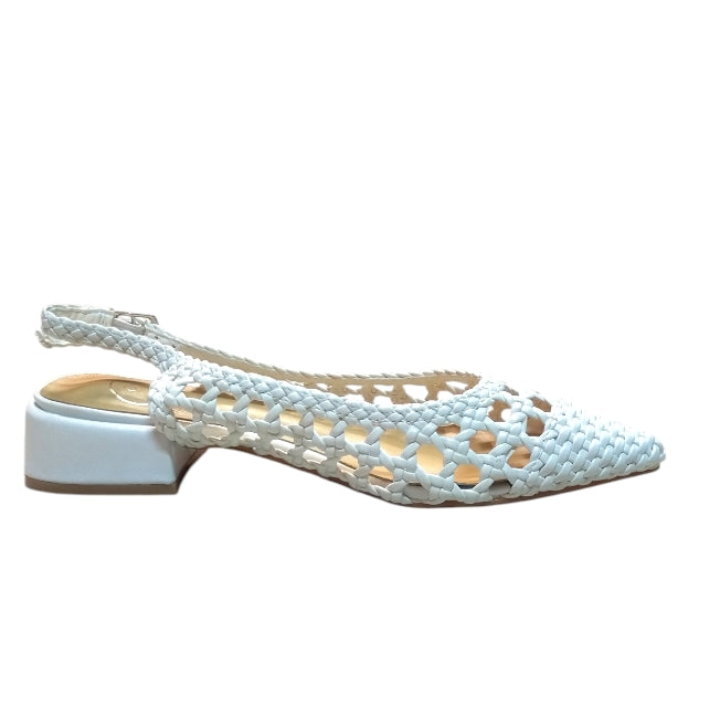 Décolleté Slingback Donna Galia Bianco Intrecciato – Scarpe Eleganti con Tacco Basso