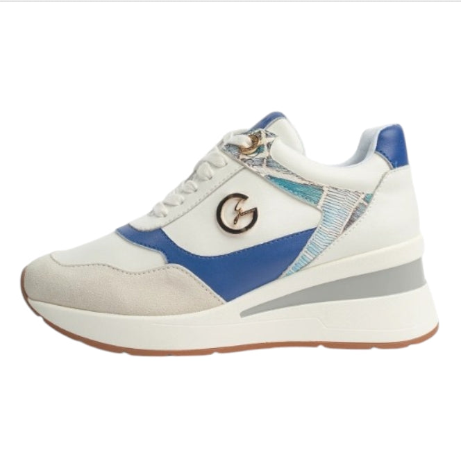 GATTINONI Sneakers Donna Edison Planetarium White Acquamarina – Platform Sport Chic