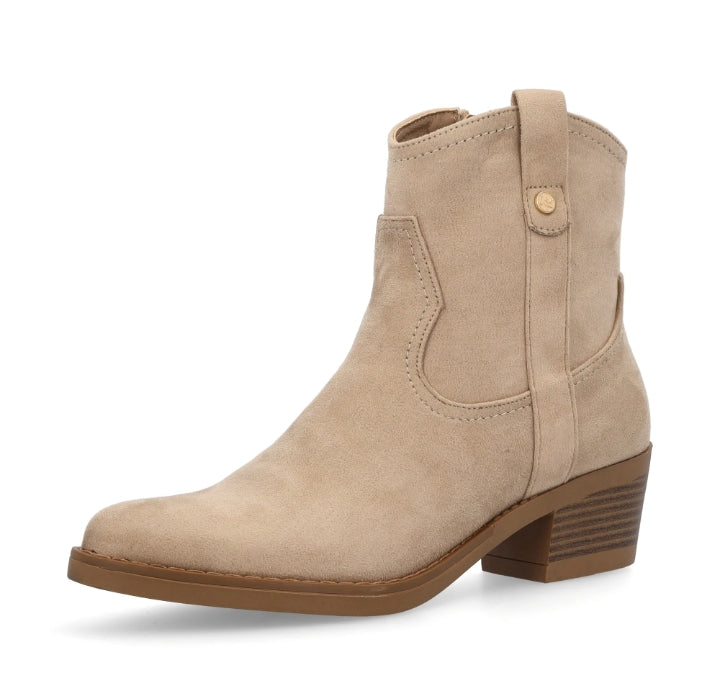 XTY Stivaletto Donna Beige con Tacco e Plantare in Memory Foam
