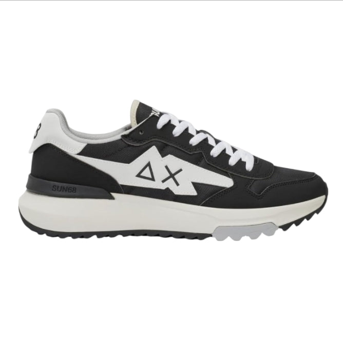 SUN68 Niki 2.0 Solid Uomo Nero – Sneakers in Nylon e PU Casual, Comode e Moderne