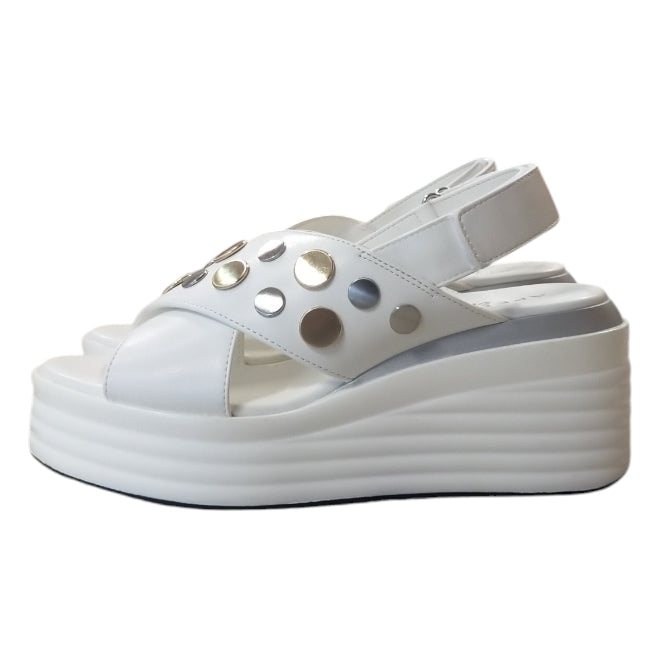 Sandali Donna Apepazza Bertilla White – Sandali Platform Bianchi con Borchie Glamour