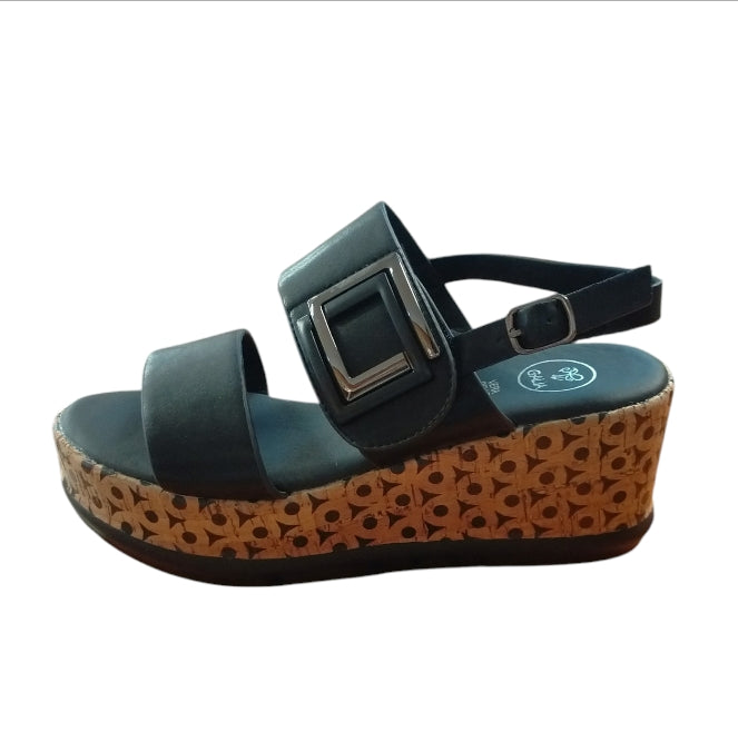 Sandalo Donna GALIA Nero con Zeppa – Elegante, Comodo e Stile Casual Chic