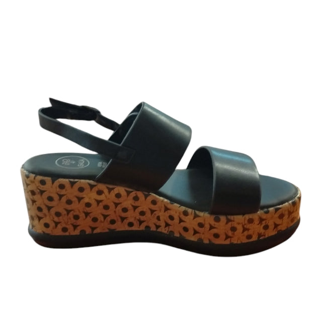 Sandalo Donna GALIA Nero con Zeppa – Elegante, Comodo e Stile Casual Chic