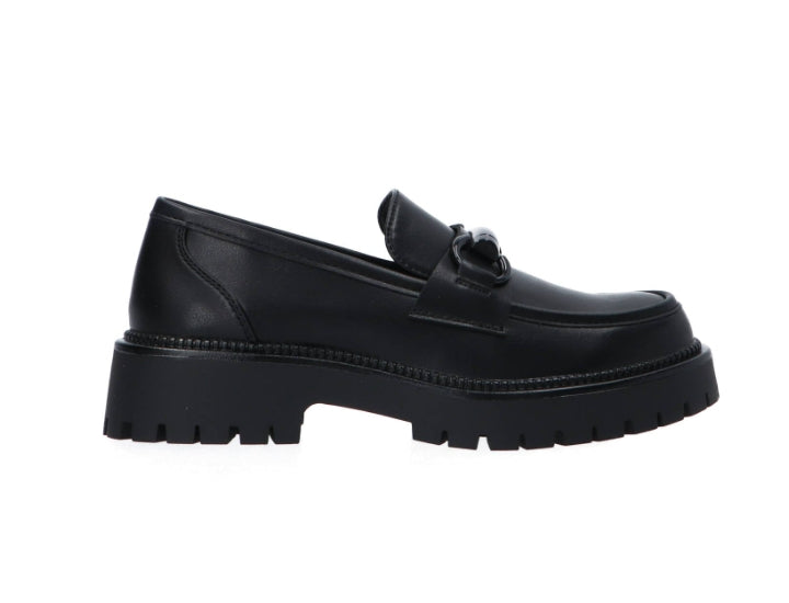 Mocassino Donna Gold&Gold Nero con Suola Track e Plantare in Morbido Cuscinetto
