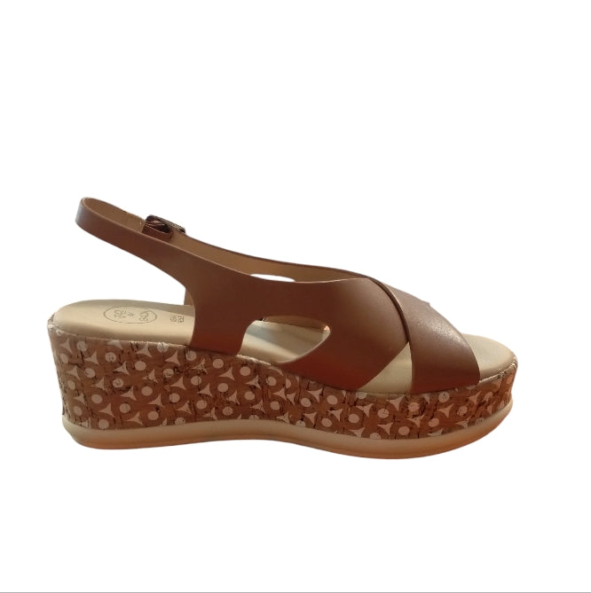 Sandalo Donna GALIA Cuoio con Zeppa – Casual Chic, Comodo e Stile Moderno