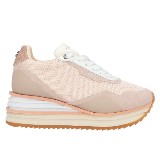 Sneakers Donna Ape Pazza in Pelle Camosciata Cipria – Eleganza Soft e Comfort