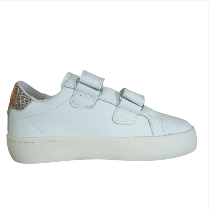 Sneakers Primi Passi Bambina SUN68 Girl’s Katy Leather Baby 0143 Bianco/Oro – Scarpe Eleganti e Comode