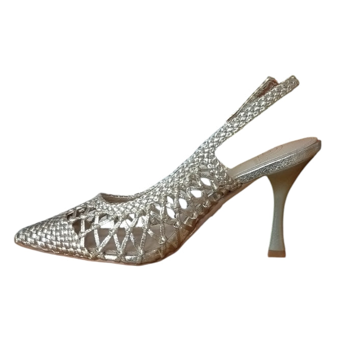 Décolleté Slingback Donna Gold&Gold GK253 Oro Intrecciata – Scarpe Eleganti con Tacco Alto
