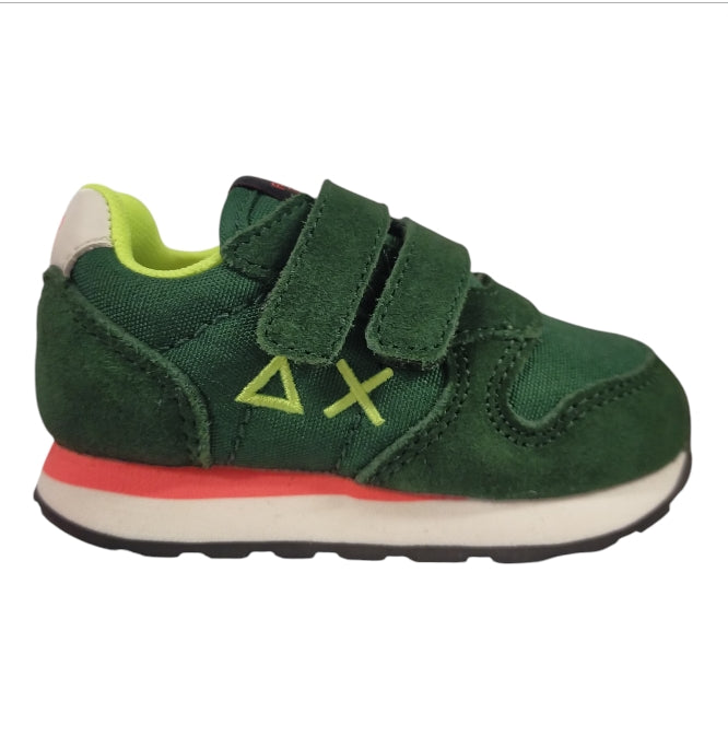 Sneakers Primi Passi Bambino SUN68 Boy’s Tom Solid Nylon First Step 74 Verde Militare – Comode e Resistenti