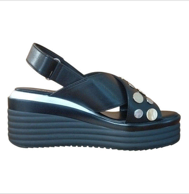 Sandali Donna Apepazza Bertilla Black – Sandali Platform Neri con Borchie Glamour