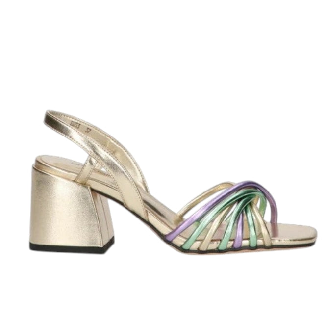 Sandalo Donna Braccialini TUA Oro Multicolor – Elegante con Tacco e Design Glamour