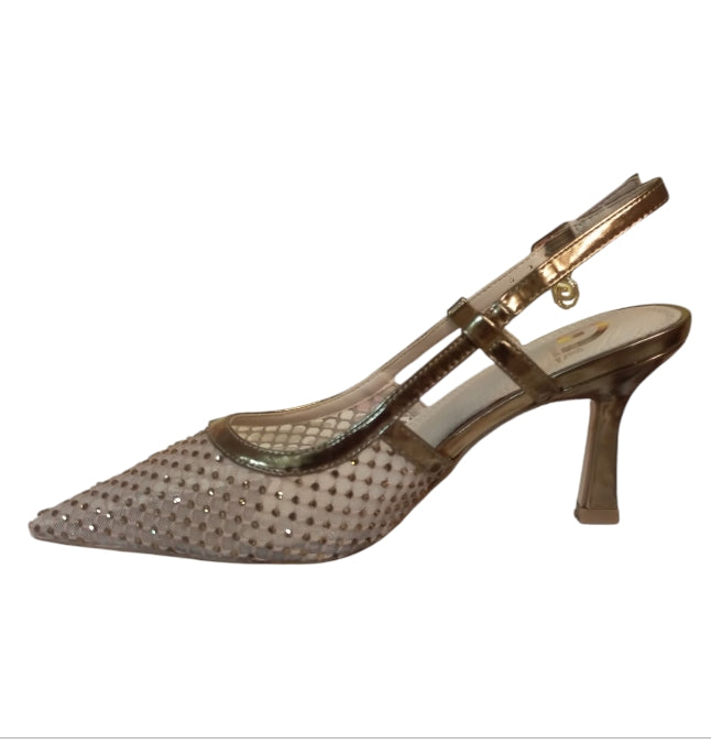 Décolleté Slingback Donna Gold&Gold GD391 Bronzo – Chanel Elegante con Tacco Alto