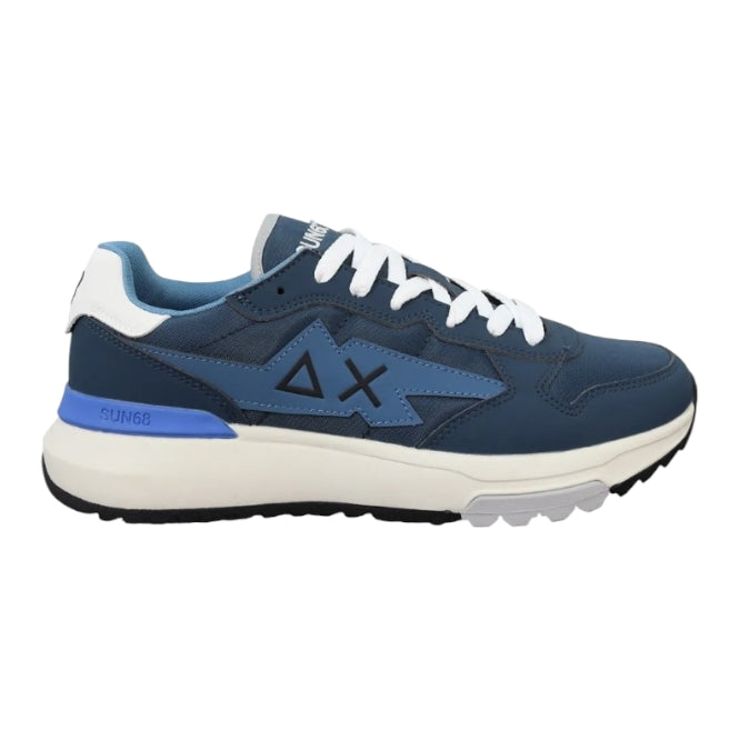 SUN68 Niki 2.0 Solid Uomo Blu Navy – Sneakers in Nylon e PU Casual, Comode e Versatili