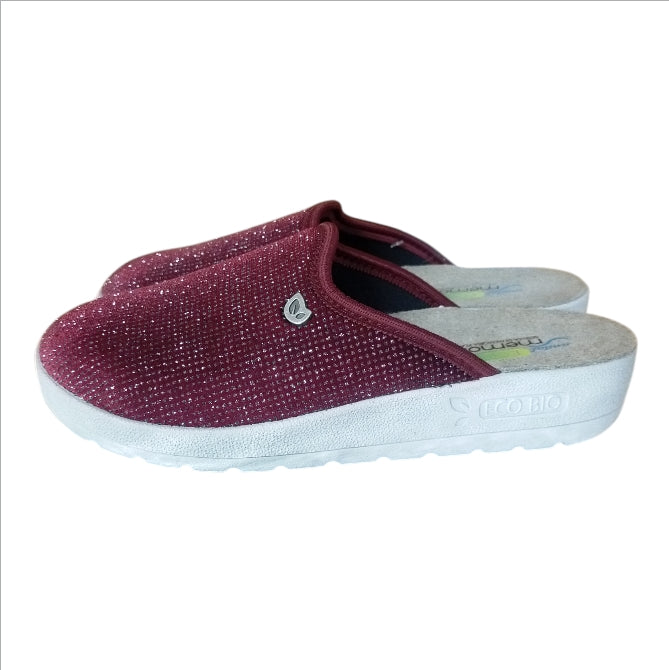 Ciabatta EcoBio Glitter con Plantare Memory e Pelle Sanitaria