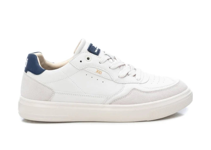 Sneakers XTY Uomo Bianche con Suola Alta e Dettagli Blu