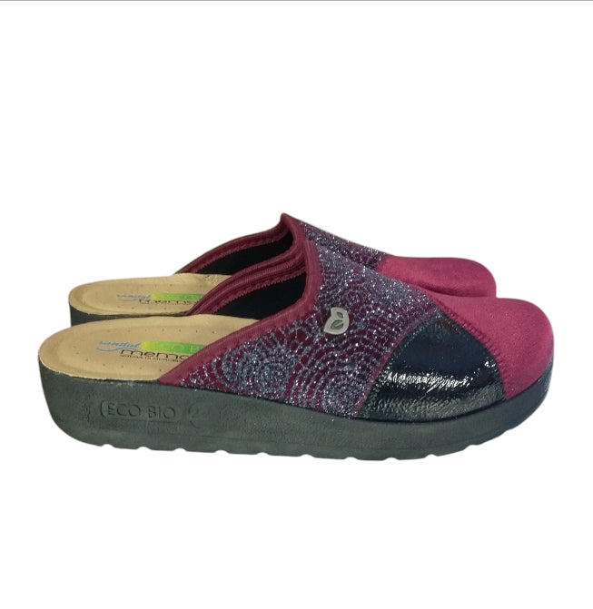 Ciabatta EcoBio con Tomaia Elasticizzata Glitter e Plantare in Memory Sanitaria