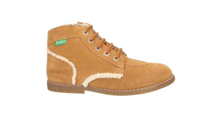 Stivaletti Bambino Kickers in Camoscio Marrone con Lacci