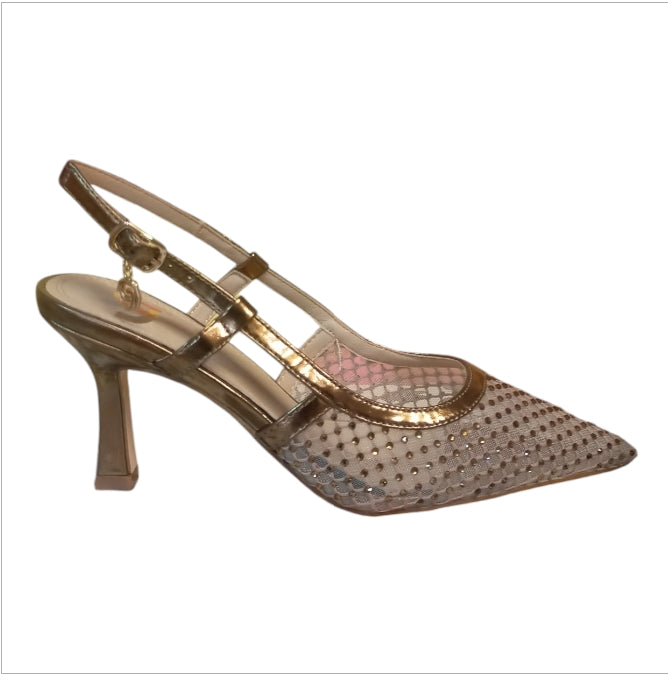 Décolleté Slingback Donna Gold&Gold GD391 Bronzo – Chanel Elegante con Tacco Alto