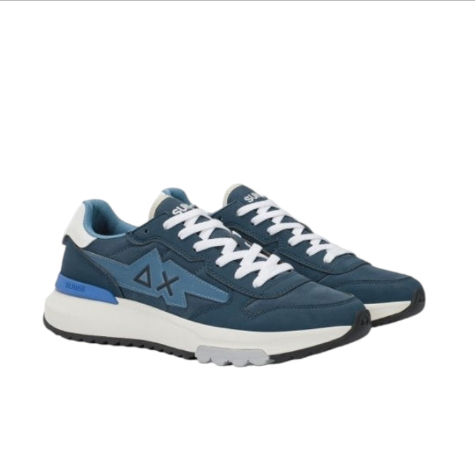 SUN68 Niki 2.0 Solid Uomo Blu Navy – Sneakers in Nylon e PU Casual, Comode e Versatili