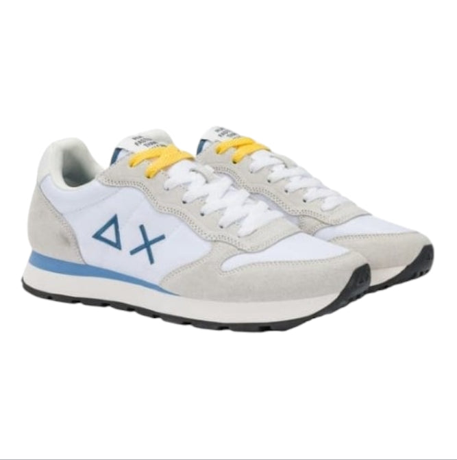 SUN68 Tom Uomo Bianco – Sneaker in Nylon e Suede Casual, Comoda e Versatile