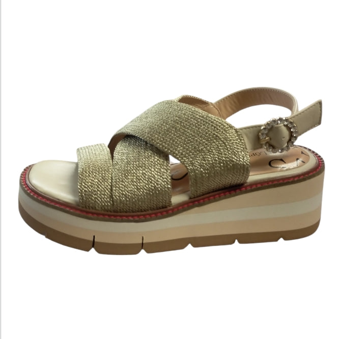 Sandalo Donna Sara López Oro con Platform – Elegante, Comodo e Glamour Estivo