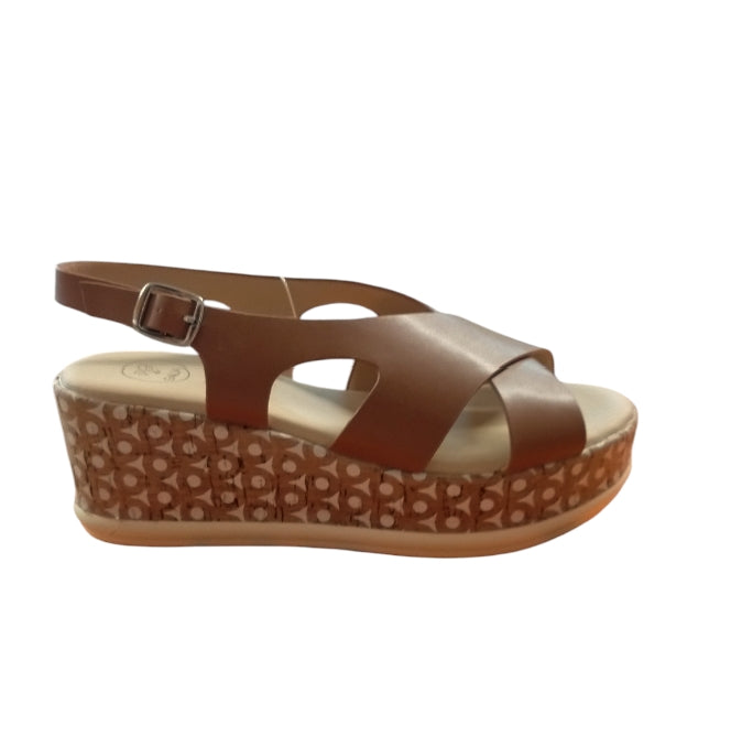 Sandalo Donna GALIA Cuoio con Zeppa – Casual Chic, Comodo e Stile Moderno