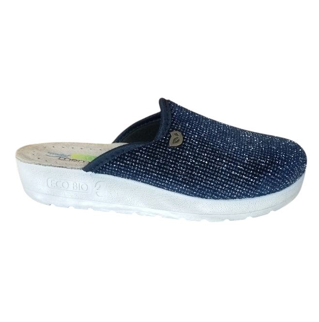 Ciabatta EcoBio Glitter con Plantare Memory e Pelle Sanitaria
